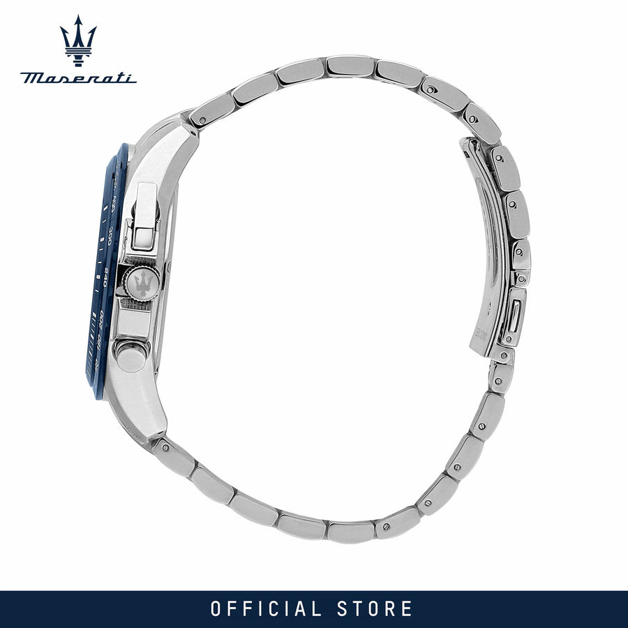 Maserati Traguardo Limited Edition Chronograph Blue Dial Silver Steel Strap Watch for Men - R8873612052