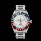 Tudor Black Bay GMT Silver Dial Silver Steel Strap Watch for Men - M79830RB-0010