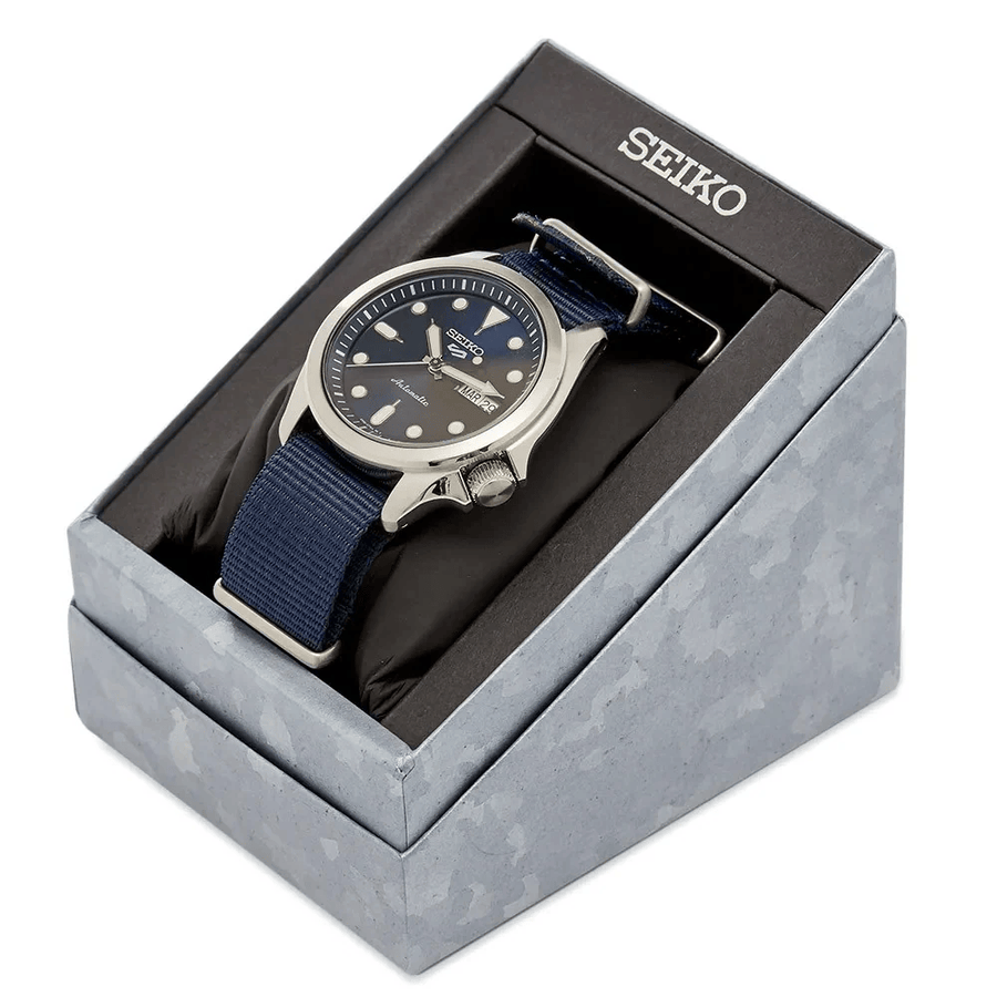 Seiko 5 Sports Automatic Blue Dial Blue Nylon Strap Watch for Men - SRPE63K1