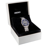 Seiko 5 Sports SKX Street Denim Blue Dial Silver Steel Strap Watch for Men - SRPL77K1