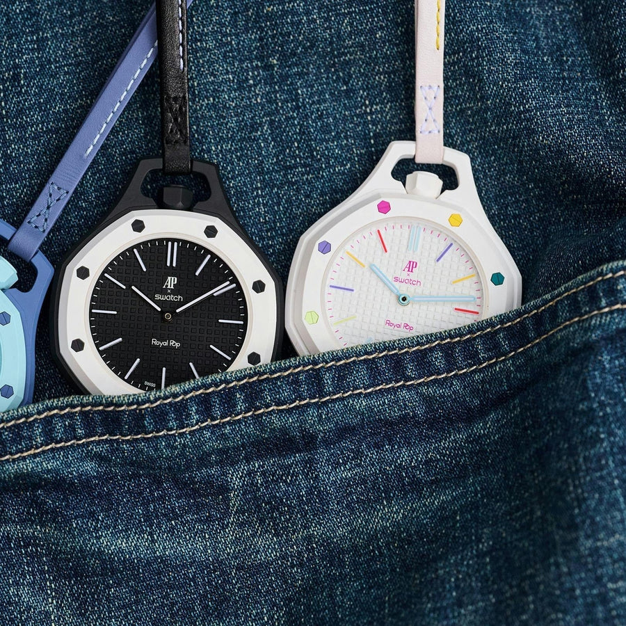 Swatch x AP Royal Pop White Dial Lanyard Watch for Men - Huit Blanc