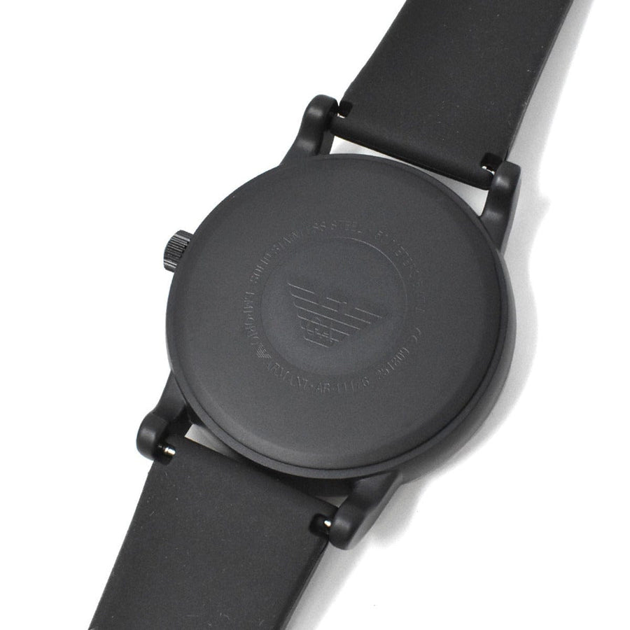 Emporio Armani Luigi Gray Dial Black Silicon Strap Watch for Men - AR11176