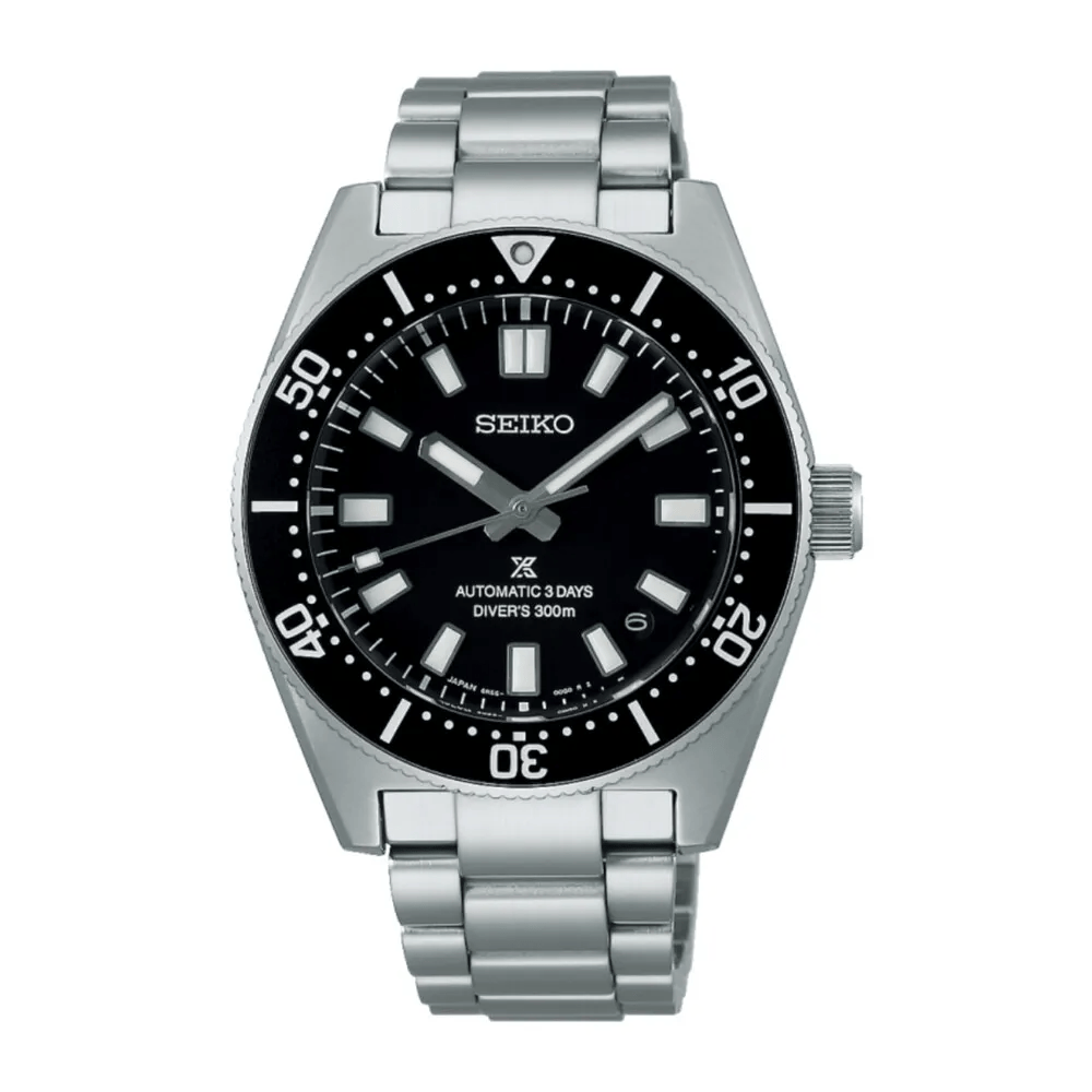 Seiko Prospex 1965 Heritage Divers Automatic Black Dial Silver Steel Strap Watch for Men - SPB453J1