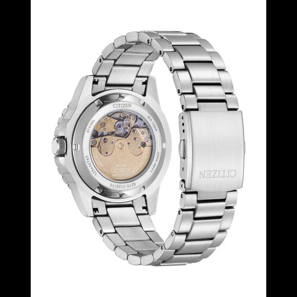 Citizen Mechanical Automatic Turquoise Dial Silver Steel Strap Watch for Men - NJ0170-83X