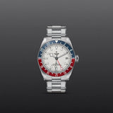 Tudor Black Bay GMT Silver Dial Silver Steel Strap Watch for Men - M79830RB-0010
