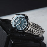 Seiko Prospex Polygonal Divers Automatic Blue Dial Silver Steel Strap Watch for Men - SPB483J1