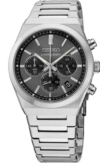 Seiko Conceptual Chronograph Grey Dial Silver Steel Strap Watch for Men - SSB455P1