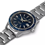 Seiko Presage Style60's Automatic Blue Dial Silver Steel Strap Watch for Men - SRPG05J1