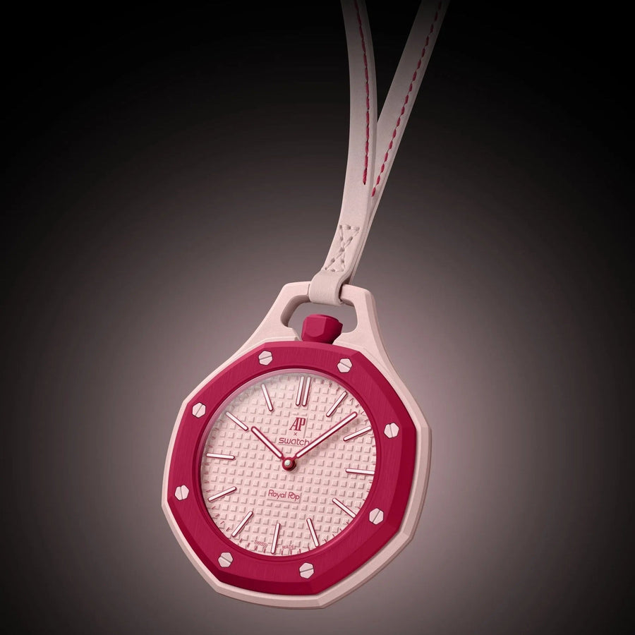 Swatch x AP Royal Pop Pink Dial Pink Lanyard Watch for Women - Otto Rosso