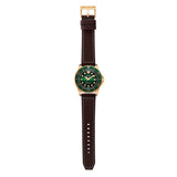 Citizen Mechanical Automatic Green Dial Brown Leather Strap Watch for Men - NJ0173-18X