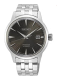 Seiko Presage Cocktail Time Automatic Black Dial Silver Steel Strap Watch for Men - SRPE17J1