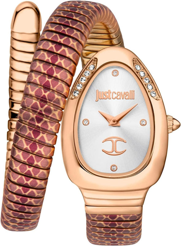 Just Cavalli Glam Evo 5 Silver Dial Two Tone Steel Strap Watch for Women - JC1L251M0065