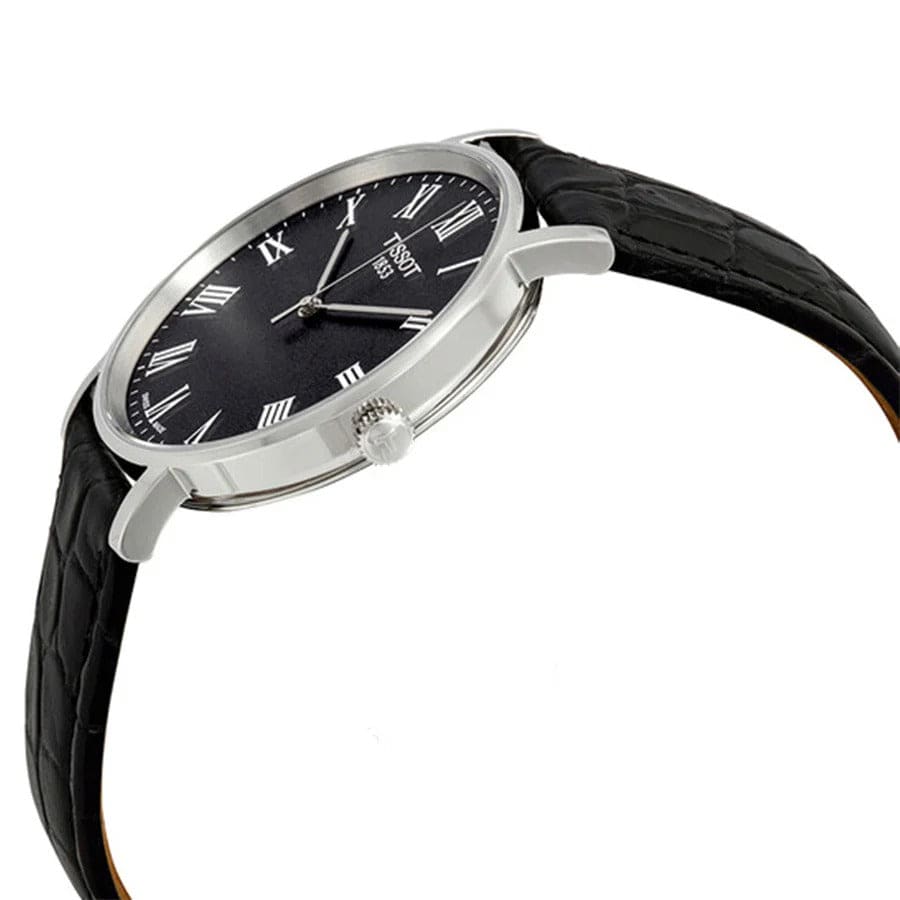 Tissot T Classic Dream Quartz Black Dial Black Leather Strap Watch for Men - T129.410.16.053.00