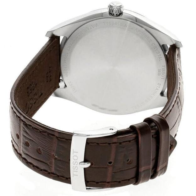 Tissot PR 100 Quartz Silver Dial Black Leather Strap Watch for Men - T150.410.16.031.00