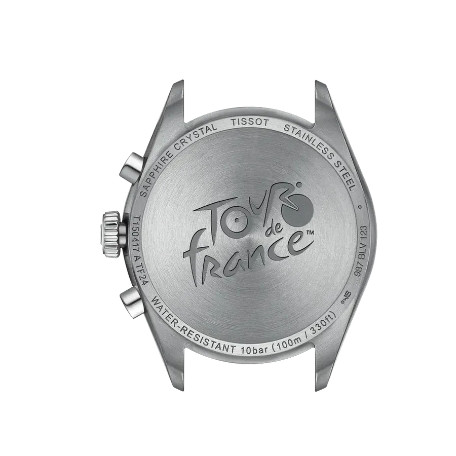 Tissot PR 100 Tour De France Chronograph Black Dial Silver Steel Strap Watch for Men - T150.417.11.051.00