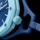 Swatch Royal Pop Blue Dial Blue Leather Strap Watch for Men - Lan Ba