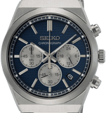Seiko Conceptual Chronograph Blue Dial Silver Steel Strap Watch for Men- SSB453P1