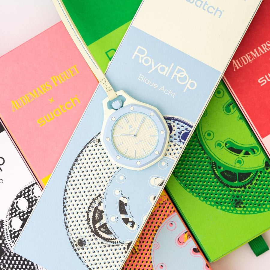 Swatch x AP Royal Pop Lime Green Dial Lime Lanyard Watch for Men - Blaue Acht