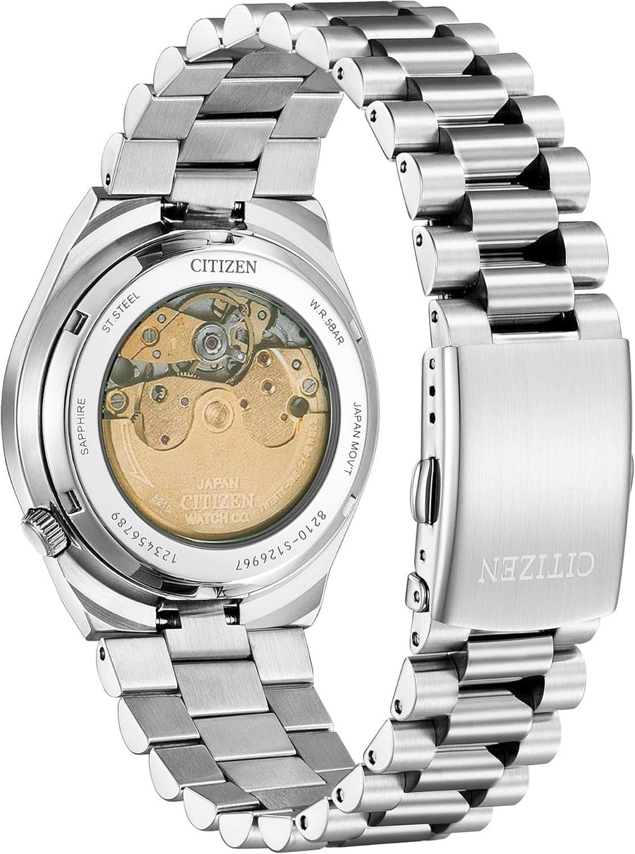 Citizen Tsuyosa Automatic Yellow Dial Silver Steel Strap Watch for Men - NJ0150-56Z