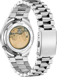 Citizen Tsuyosa Automatic Yellow Dial Silver Steel Strap Watch for Men - NJ0150-56Z