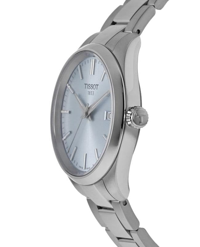 Tissot PR 100 Ice Blue Dial Silver Steel Strap Watch for Women - T150.210.11.351.00