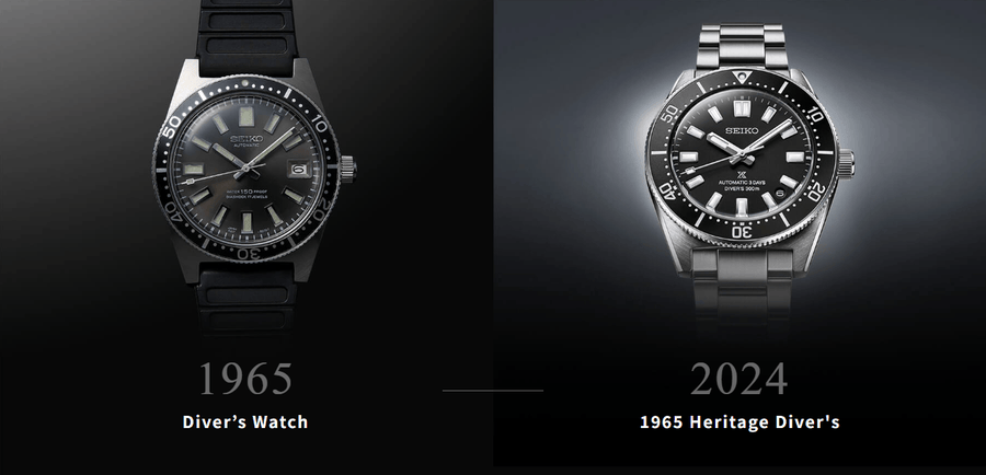 Seiko Prospex 1965 Heritage Divers Automatic Black Dial Silver Steel Strap Watch for Men - SPB453J1