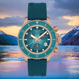 Tissot Seastar 1000 Chronograph Turqouise Dial Turqouise Rubber Strap Watch for Women - T120.217.37.041.00