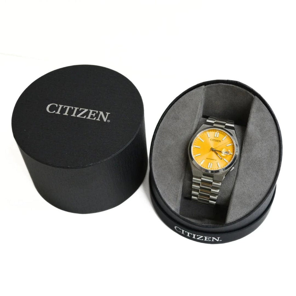 Citizen Tsuyosa Automatic Yellow Dial Silver Steel Strap Watch for Men - NJ0150-56Z