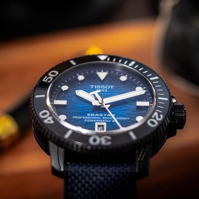 Tissot Seastar 2000 Professional Powermatic 80 Blue Dial Blue Nylon Strap Watch for Men - T120.607.37.041.00