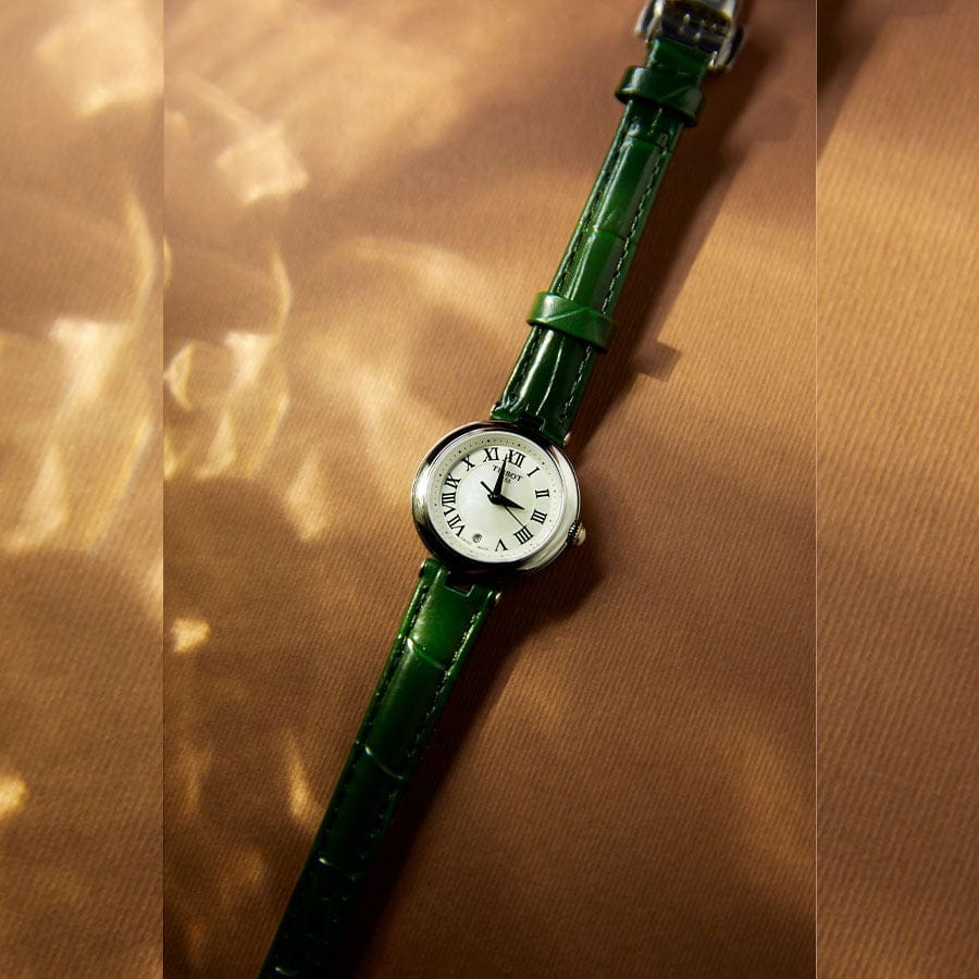 Tissot Bellissima Small Lady Mother of Pearl Dial Green Leather Strap Watch for Women - T126.010.16.113.02