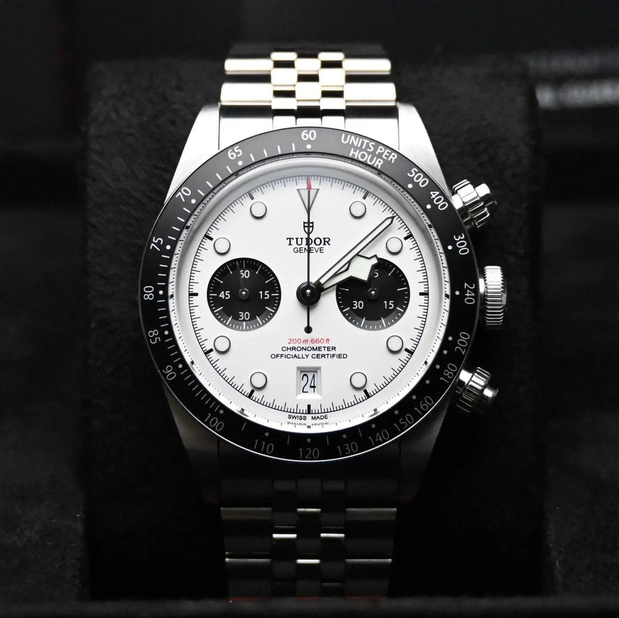 Tudor Black Bay Chrono Silver Dial Silver Steel Strap Watch for Men - M79360N-0014