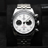 Tudor Black Bay Chrono Silver Dial Silver Steel Strap Watch for Men - M79360N-0014