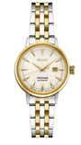 Seiko Presage Cocktail Time Automatic Diamonds White Dial Two Tone Steel Strap Watch for Women - SRE010J1