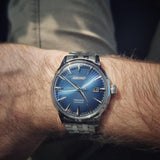 Seiko Presage Cocktail Time Automatic Blue Dial Silver Steel Strap Watch for Men - SRPB41J1