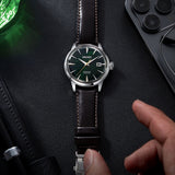 Seiko Presage Cocktail Time Automatic Green Dial Brown Leather Strap Watch for Men - SRPD37J1