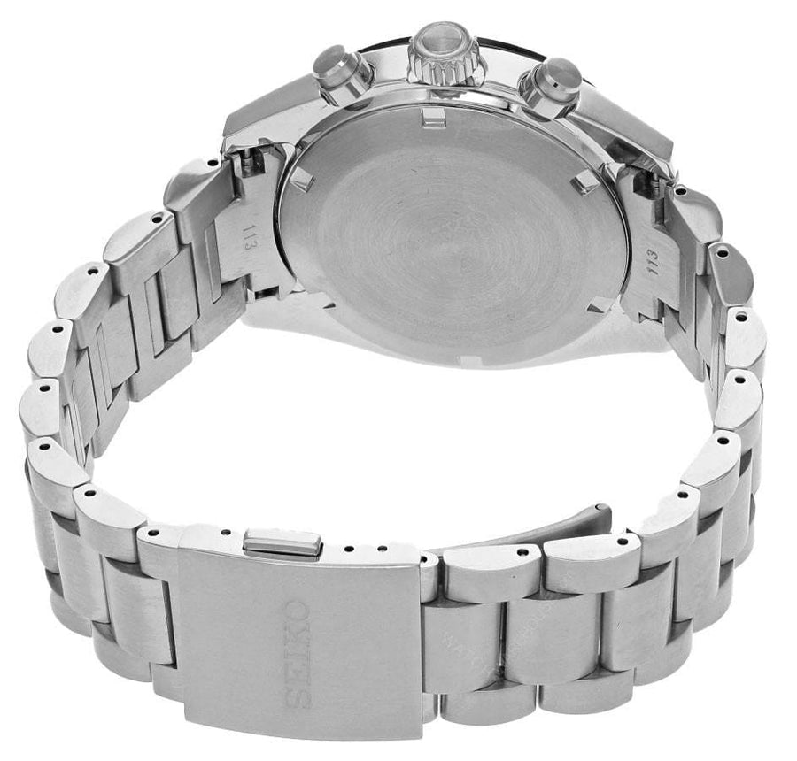 Seiko Prospex Speedtimer Solar Chronograph White Dial Silver Steel Strap Watch for Men - SSC813