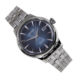 Seiko Presage Cocktail Time Automatic Blue Dial Silver Steel Strap Watch for Men - SRPB41J1
