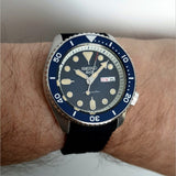 Seiko 5 Sports SKX Automatic Blue Dial Blue Silicone Strap Watch for Men - SRPD71K2