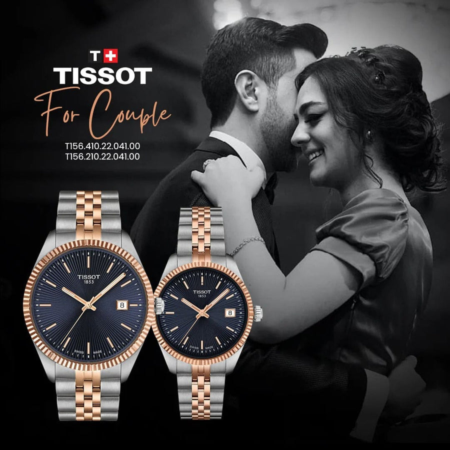 Tissot Ballade Quartz Blue Dial Two Tone Steel Strap Watch for Men - T156.410.22.041.00