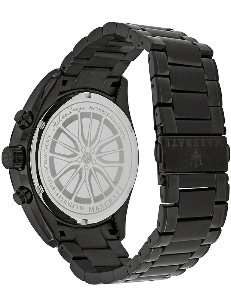 Maserati SFIDA Limited Edition Chronograph Black Dial Black Steel Strap Watch for Men - R8873640016