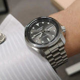 Seiko 5 Sports Automatic Grey Dial Silver Steel Strap Watch for Men - SRPE51K1