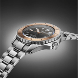 Seiko Prospex Polygonal Sea Diver Automatic Black Dial Silver Steel Strap Watch for Men - SPB485J1