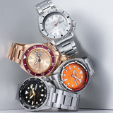 Seiko 5 Sports 55th Anniversary Limited Edition Rose Gold Dial Rose Gold Steel Strap Watch for Men - SRPK08K1