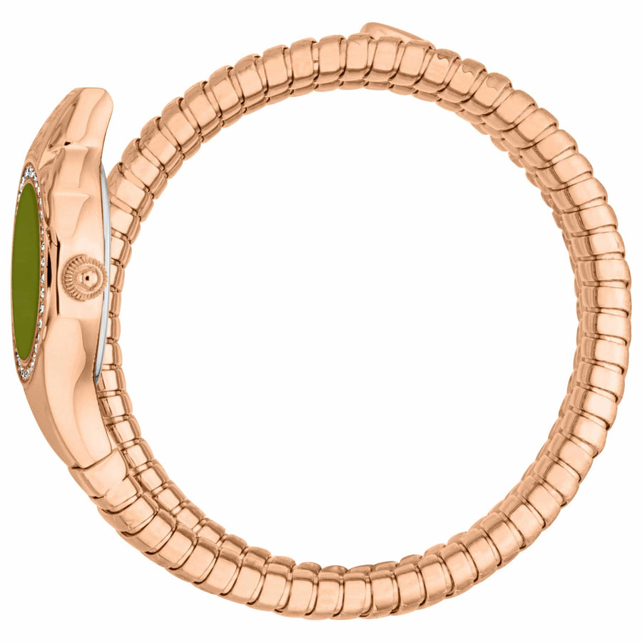 Just Cavalli Vita Green Dial Rose Gold Steel Strap Watch for Women - JC1L355M0045