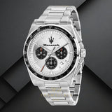 Maserati Velocità Chronograph Silver Dial Silver Steel Strap Watch for Men - R8873652006