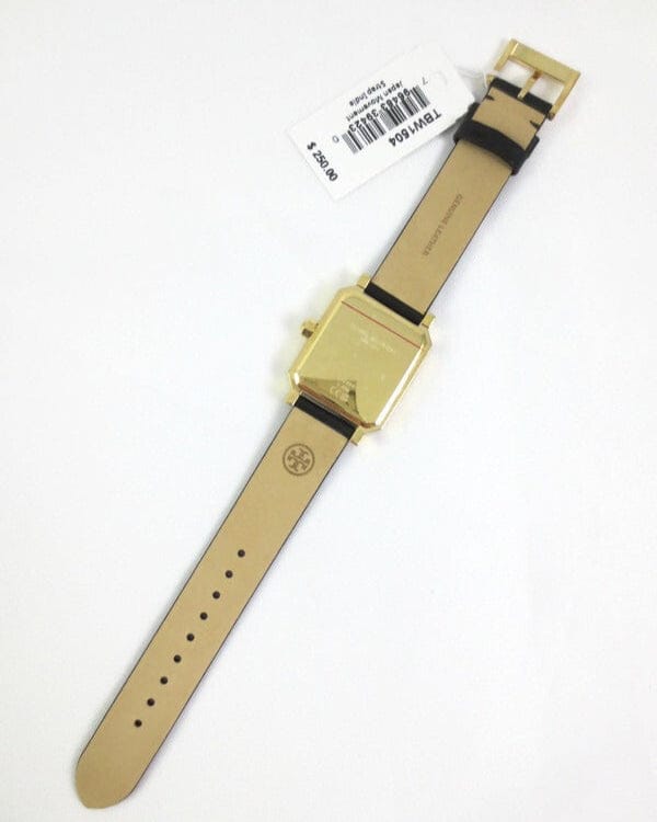 Tory Burch Robinson White Dial Black Leather Strap Watch for Women - TBW1504
