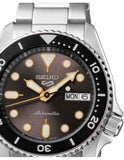Seiko 5 Sports SKX Street Stonewash Black Dial Silver Steel Strap Watch for Men - SRPL79K1