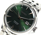 Seiko Presage Cocktail Time Automatic Green Dial Silver Steel Strap Watch for Men - SRPE15J1