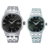 Seiko Presage Cocktail Time Automatic Black Dial Silver Steel Strap Watch for Men - SRPE17J1