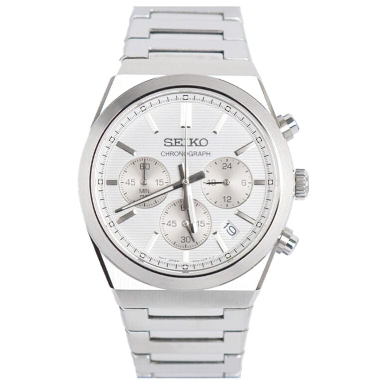 Seiko Conceptual Chronograph White Dial Silver Steel Strap Watch for Men - SSB451P1